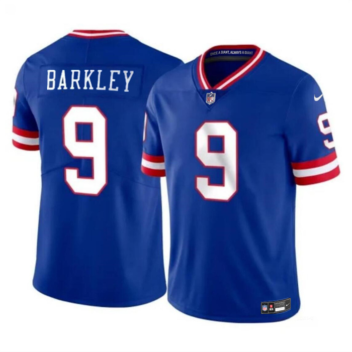Men's New York Giants #9 Matt Barkley Blue 2023 F.U.S.E. Throwback Vapor Untouchable Limited Football Stitched Jersey